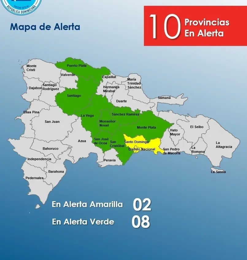 Coe Mantiene Provincias En Alerta Amarilla Y Ampl A En Verde