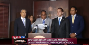 Diputados buscan se excluya arroz del DR-CAFTA porque afectaría producción local 