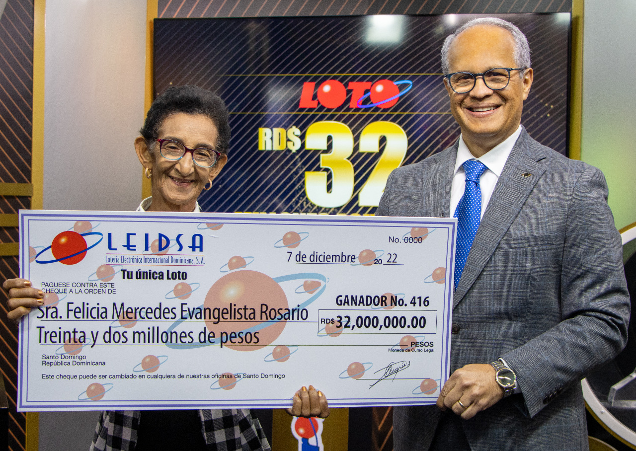   LEIDSA entrega RD$32 millones a nueva millonaria