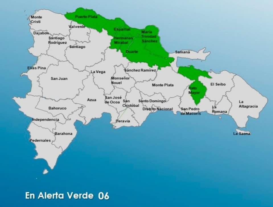 Coe Emite Alerta Verde Para 6 Provincias