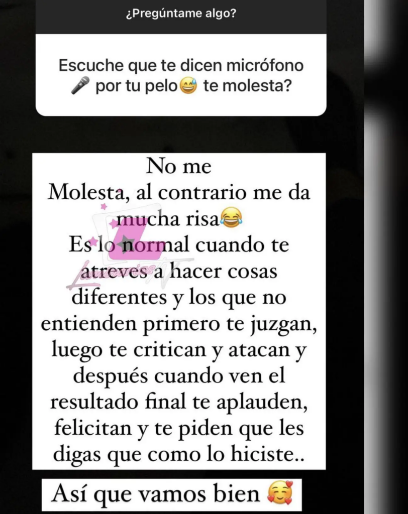 A Francisca le dicen "micrófono" por su cabello y así responde ella