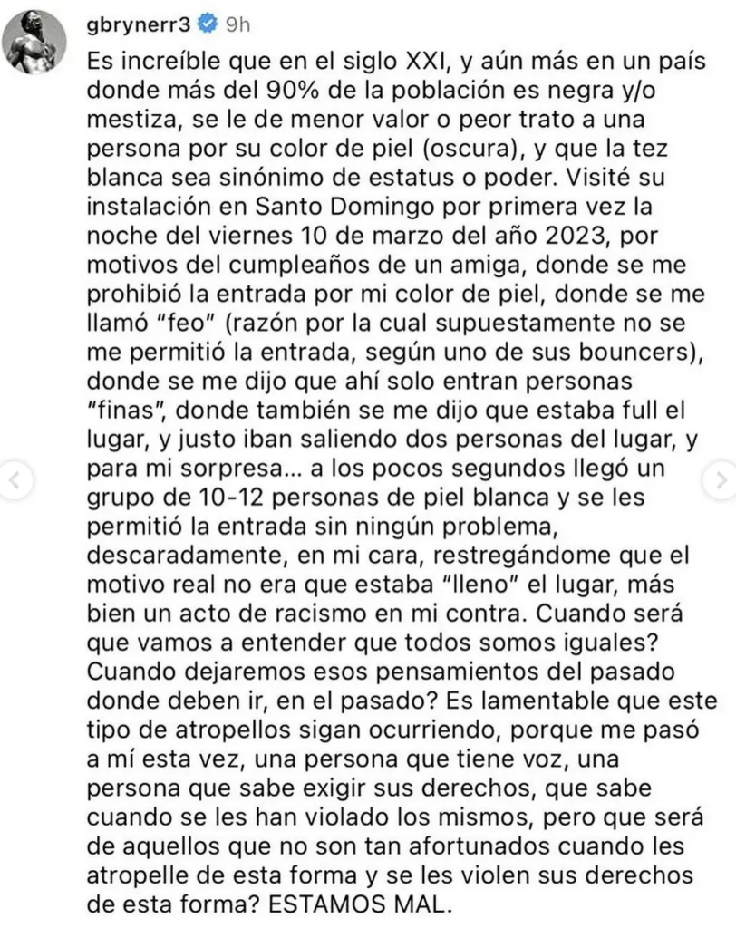 A un deportista le negaron la entrada a un restaurante en RD "por negro"