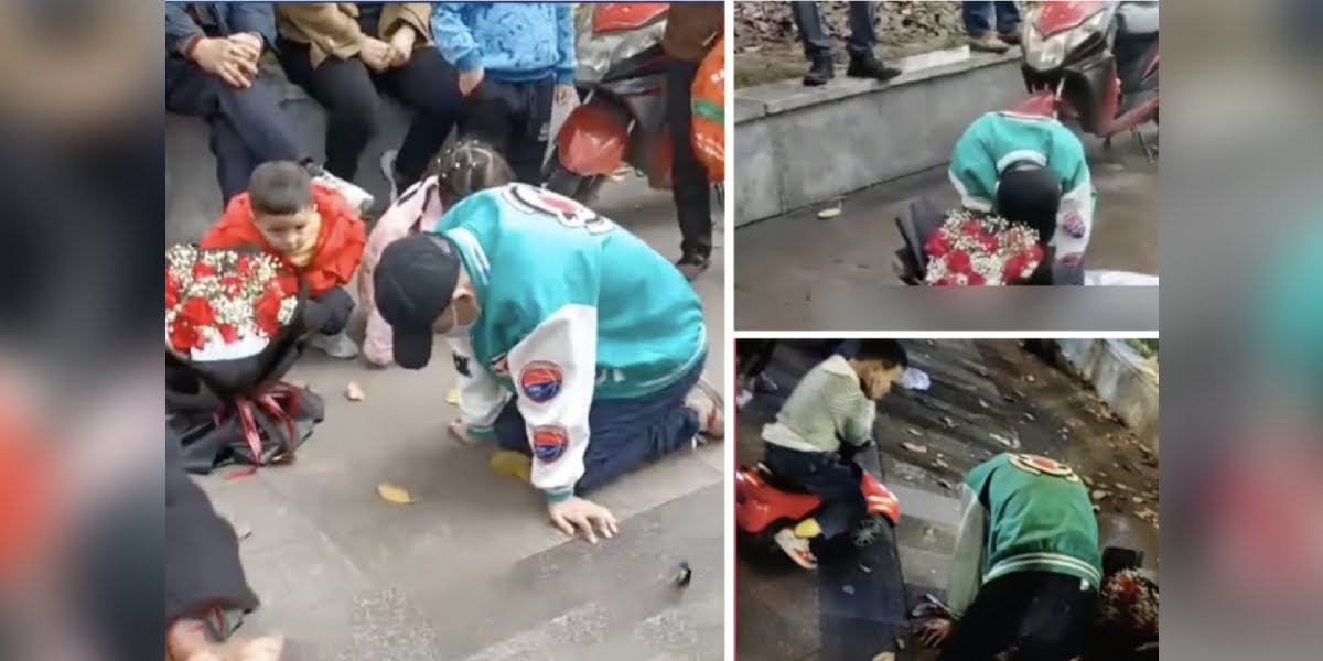 Joven se arrodilla 21 horas para pedirle perdón a su exnovia