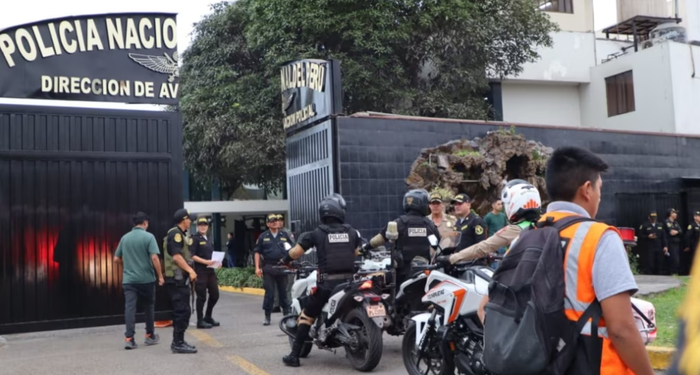 Sede de la Dirección de Aviación Policial de Perú, adonde fue conducido el expresidente Alejandro Toledo.