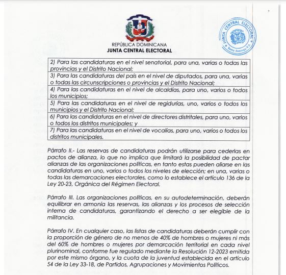 JCE acoge parcialmente solicitud de partidos y extiende plazos de reservas