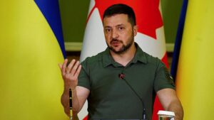 Zelenski indicó que la guerra en la Franja de Gaza desvió la atención mundial y la ayuda estadounidense del conflicto en su país. Foto: Fuente externa 