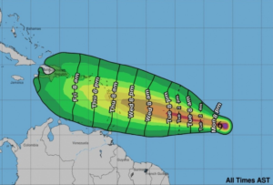 Bret se mueve sobre el Atlántico; Día caluroso, algunas lluvias en el país