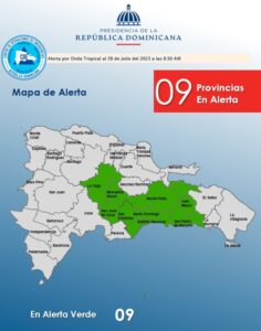 COE coloca nueve provincias en alerta verde 