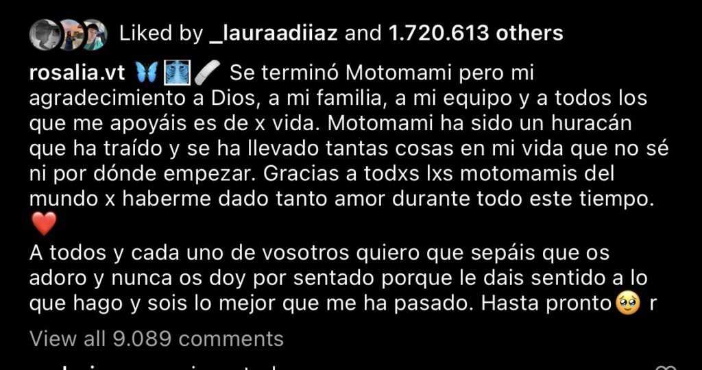 La lapidaria frase de Rosalía antes de conocerse su final con Rauw