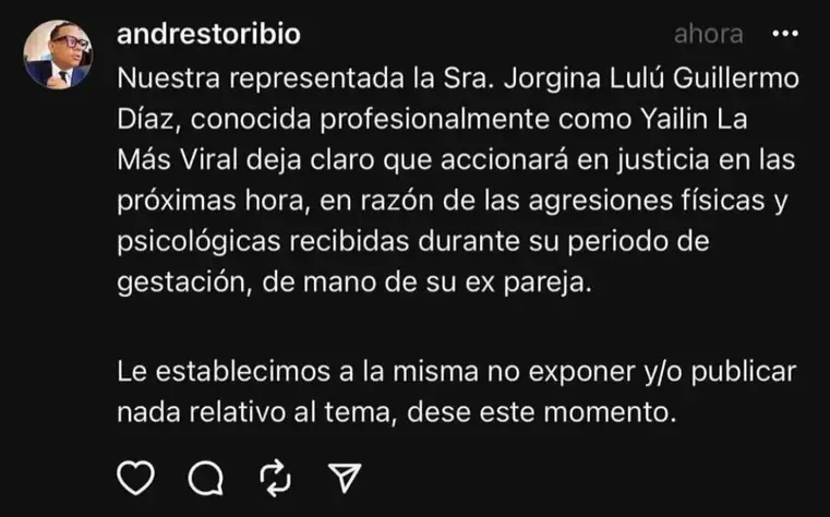Yailin tomará acciones legales contra Anuel AA por violencia