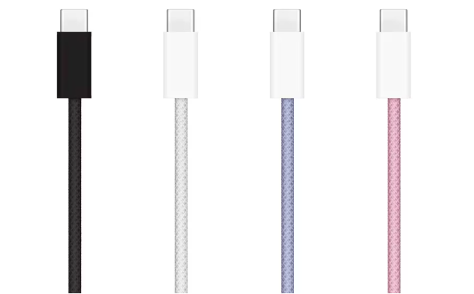 Cargadores de colores de iPhone.
