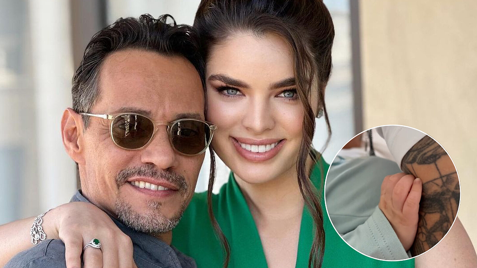Revelan el nombre del bebé de Marc Anthony y Nadia Ferreira
