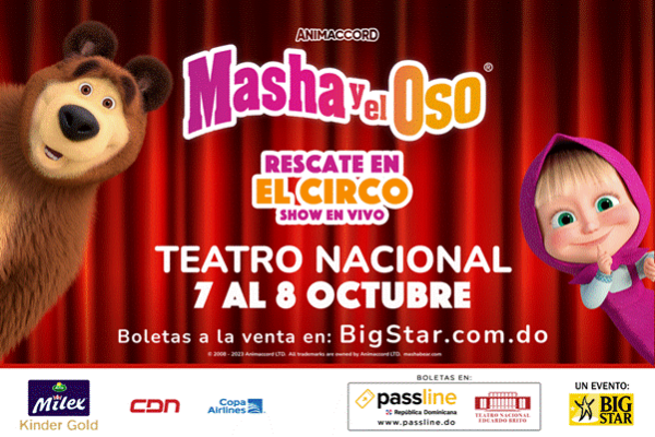 “Rescate en el Circo” de Masha y el Oso llega al Teatro Nacional