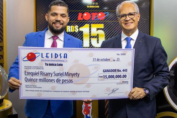 Leidsa entrega 15 millones al ganador 445 del Loto