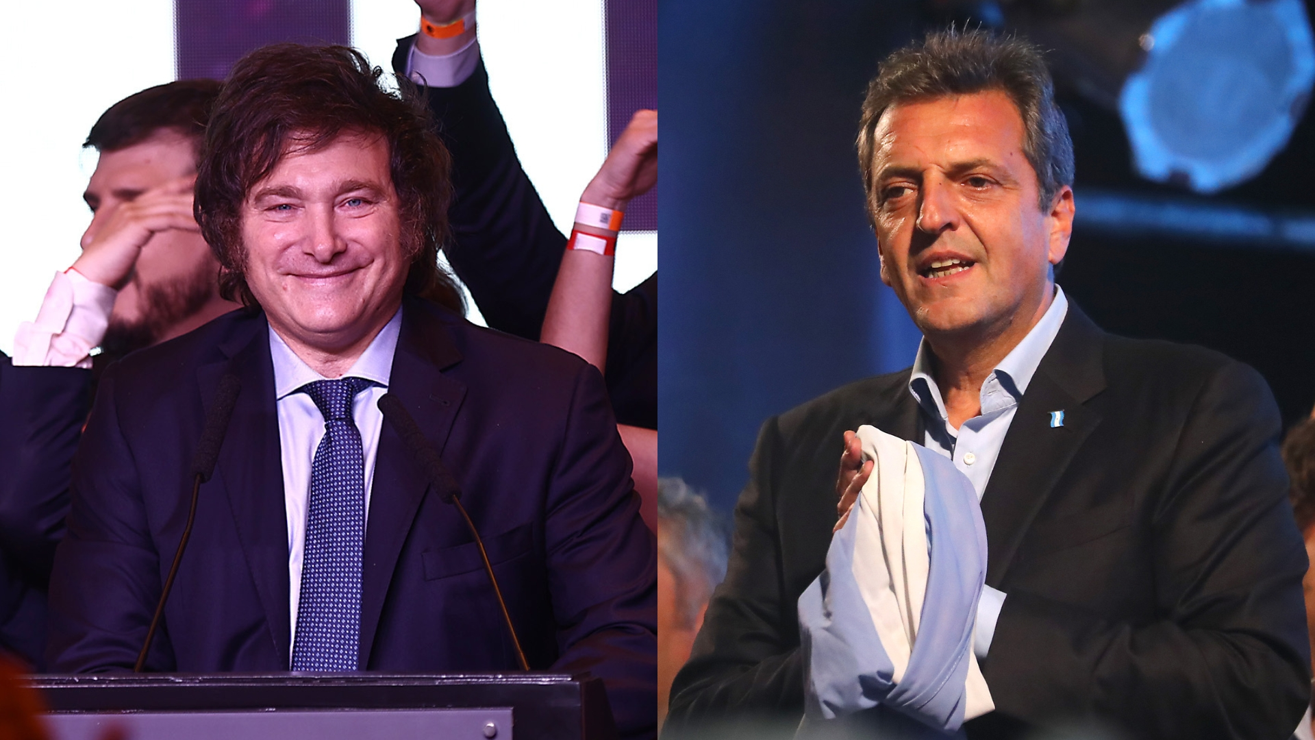 Sergio Massa y Javier Milei.