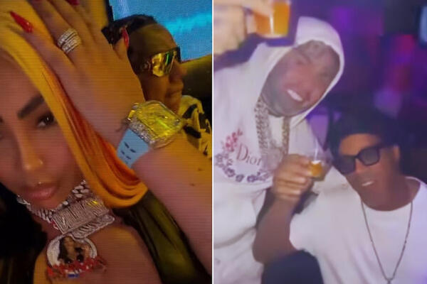 Yailin y Tekashi 6ix9ine se van de rumba con Ronaldinho
