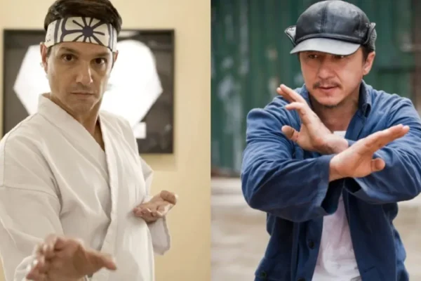 Jackie Chan y Ralph Macchio, durante su actuación en la película Karate Kid. FOTO: Fuente externa. 