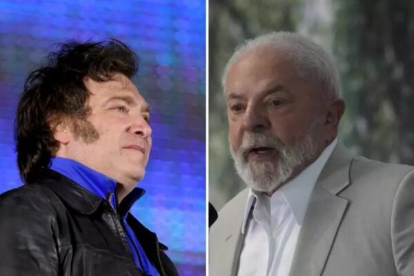 El presidente electo de Argentina, Javier Milei, y el presidente de Brasil Lula. Foto: fuente externa.