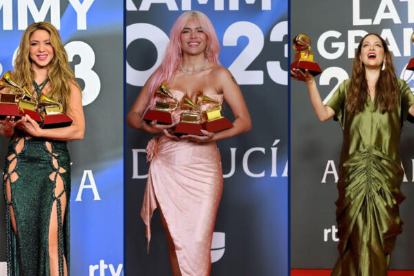 Shakira, Karol G y Natalia Lafourcade fueron las que más premios ganaron en los Latin Grammy 2023. Foto: CDN Digital.
