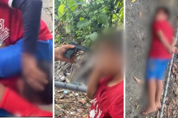 Varios niños golpean, intimidan y amenazan a otro con una pistola