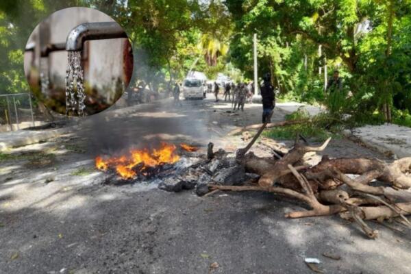 Habitantes de la zona costera en Barahona protestan en reclamo de agua potable