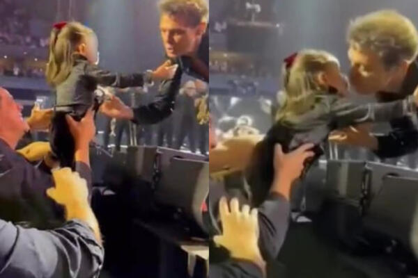 Fans captan el momento cuando el artista Luis Miguel besa a una niña. FOTO: Fuente externa. 