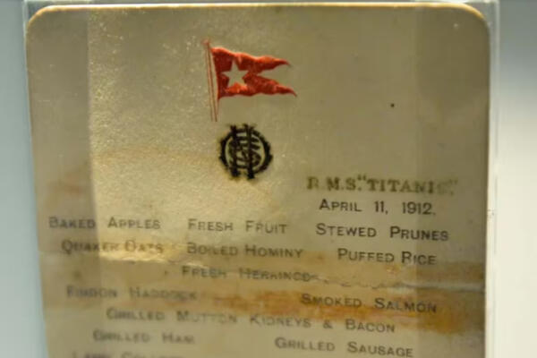 Menú del Titanic subastado. / Fuente externa.
