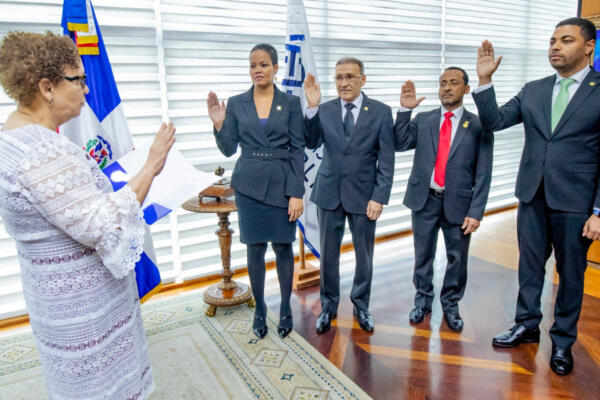 La procuradora general de la República, Miriam Germán durante el proceso de juramentación. FOTO: Fuente externa