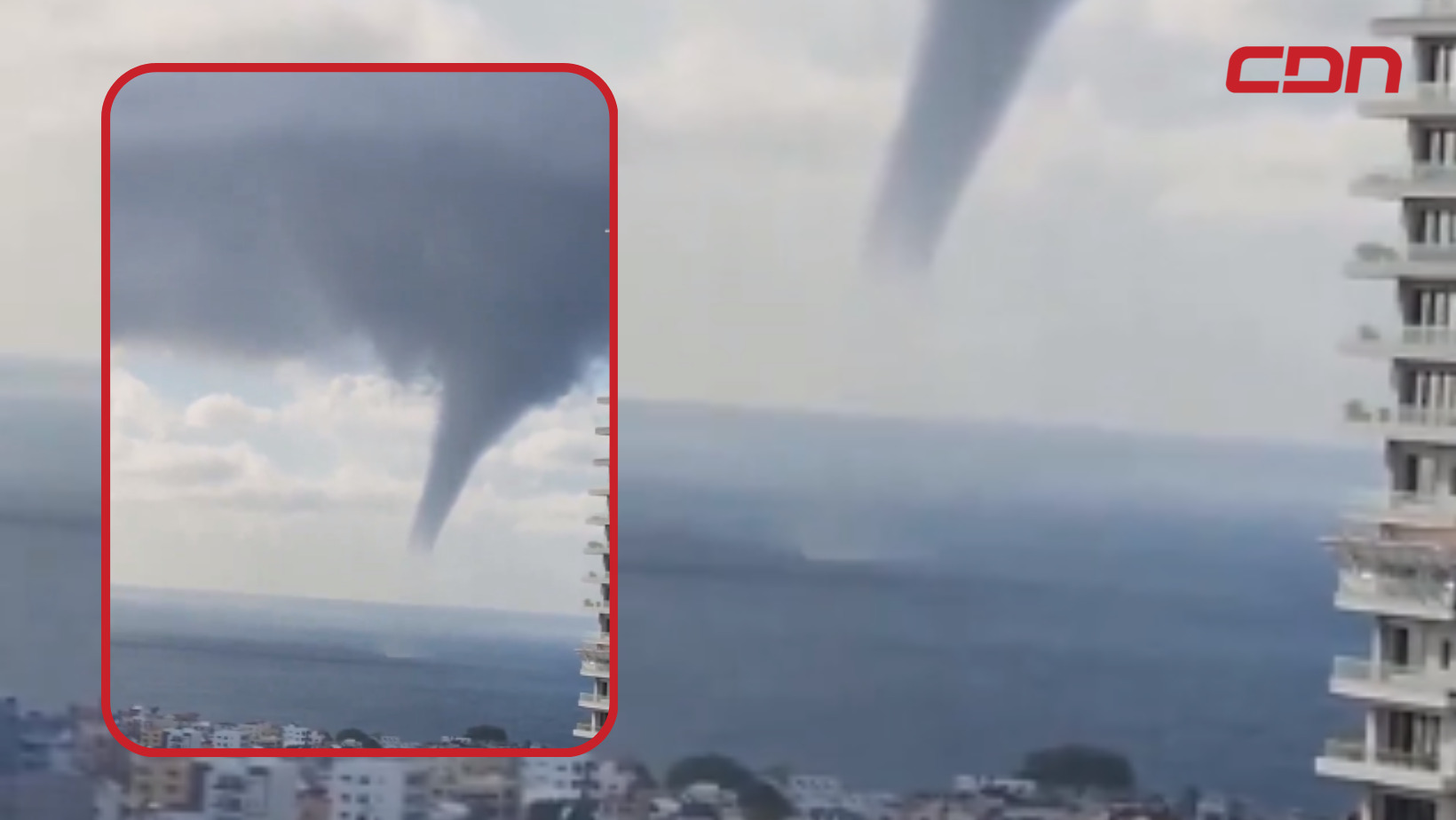 Video | Captan una enorme tromba marina frente a la costa del Malecón
