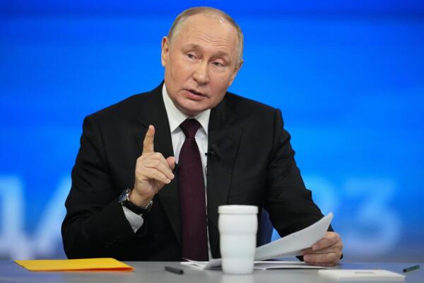 El presidente ruso, Vladímir Putin, durante su rueda de prensa anual, en Moscú. Foto: fuente externa.