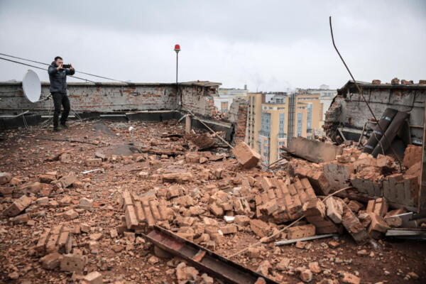 Daños en un edificio de Kiev por un ataque ruso con drones. Fuente: externa. 
