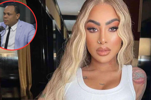 La cantante urbana, Yailín La más viral y el bogado Andrés Toribio. FOTO: Fuente externa