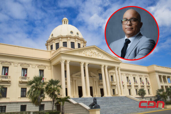 Foto del Palacio Nacional y el vocero de la Presidencia, Homero Figueroa. (Foto: CDN digital) 