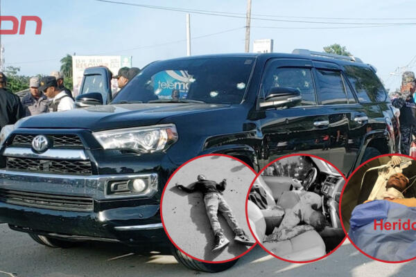 Imágenes de las tres víctimas y la jeepeta donde se trasladaban 2 de ellas al momento del tiroteo en Nagua  (Foto: CDN Digital)