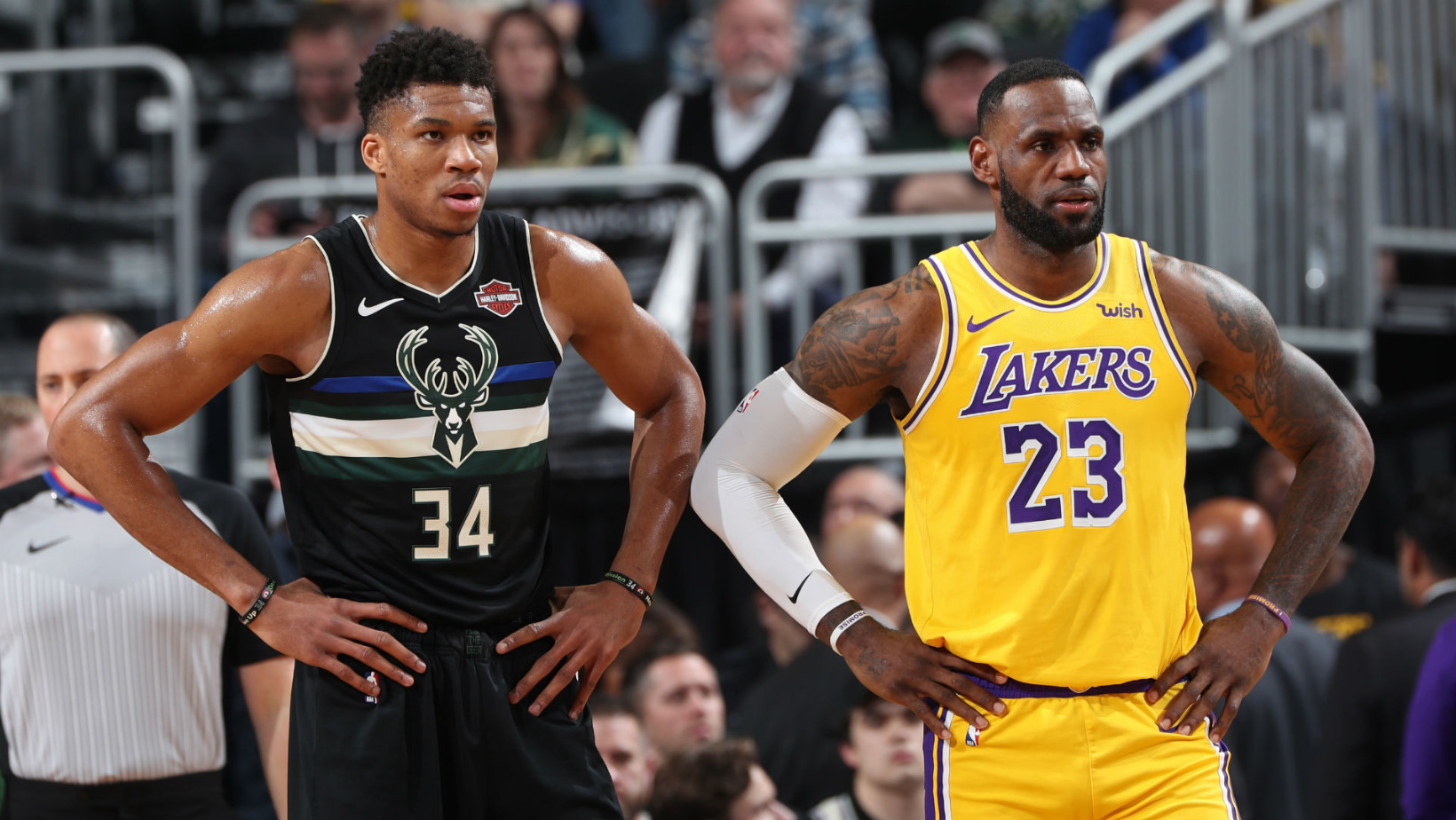 LeBron James, jugador de baloncesto estadounidense y Giannis Antetokounmpo, baloncestista greco-nigeriano. FOTO: Fuente externa