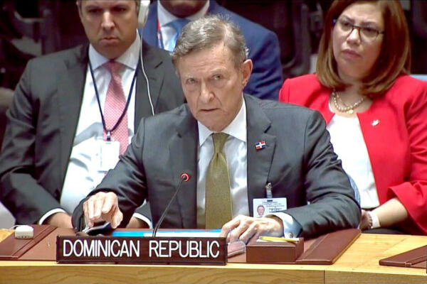El canciller Roberto Álvarez ante el Consejo de Seguridad de la ONU. / Fuente externa.