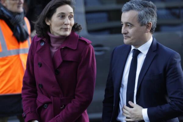 La ministra de Educación, Juventud, Deportes y Juegos Olímpicos, Amélie Oudéa-Castéra, y su par del Interior, Gérald Darmanin, visitan las obras de la Villa Olímpica, en Saint-Denis, al norte de París. Foto: fuente externa.