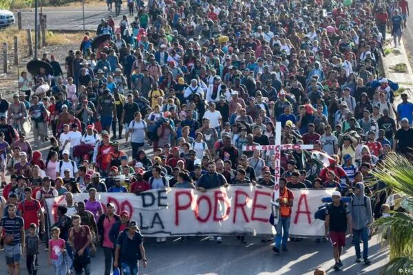 La caravana con miles de migrantes avanzó por el estado de Chiapas. Fue la más grande de 2023. Foto: fuente externa.