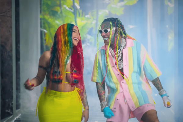 El rapero Tekashi 6ix9ine y la cantante de música urbana Yailin La Más Viral. Foto: Fuente externa. 