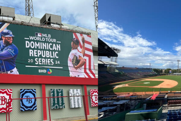 Estadio Qusiqueya Juan Marichal preparandose para recibir la Serie MLB. Foto: CDN digital. 
