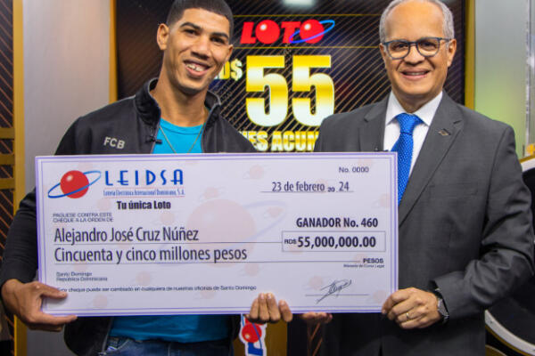 LEIDSA entrega 55 millones al millonario 460 del Loto (Foto: fuente externa)