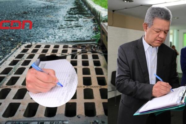 Leonel Fernández firma iniciativa por el drenaje de Domingo Contreras