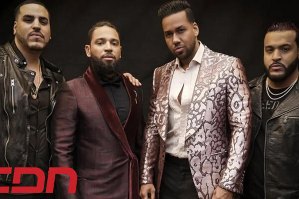Los artistas: Max Agende, Henry Santos, Romeo Santos y Lenny Santos. Foto: CDN Digital
