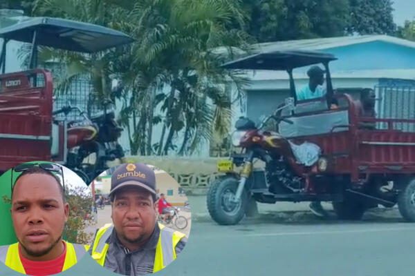 Haitianos en Dajabón en motores de tres gomas y dominicanos que se dedican al mismo oficio quejandose. Foto: CDN digital. 