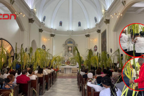 Los fieles creyentes celebrando domingo ramos. Foto: fuente CDN Digital.