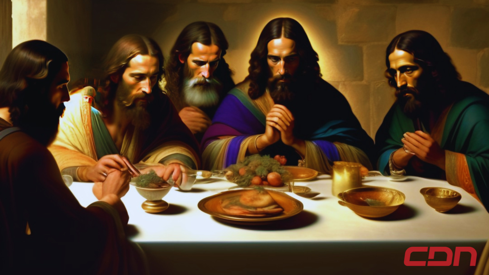 La cena de Jesucristo con los Apóstoles durante el Jueves Santo en Semana Santa. Foto: CDN Digital