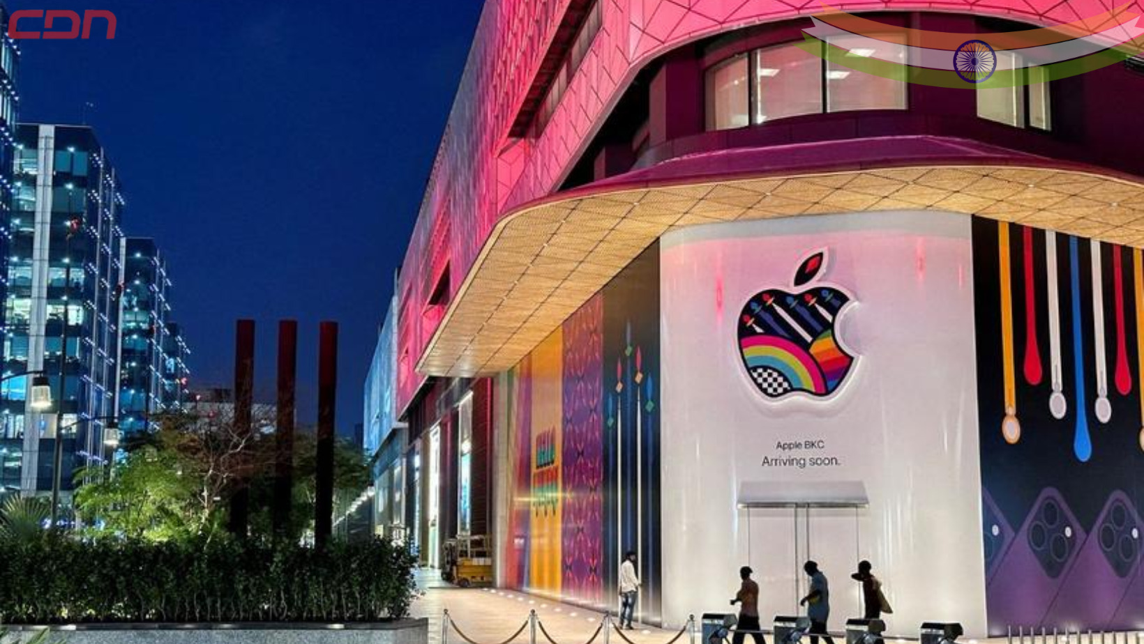 Fachada de la empresa tecnológica multinacional, Apple en la India. Foto: Fuente externa