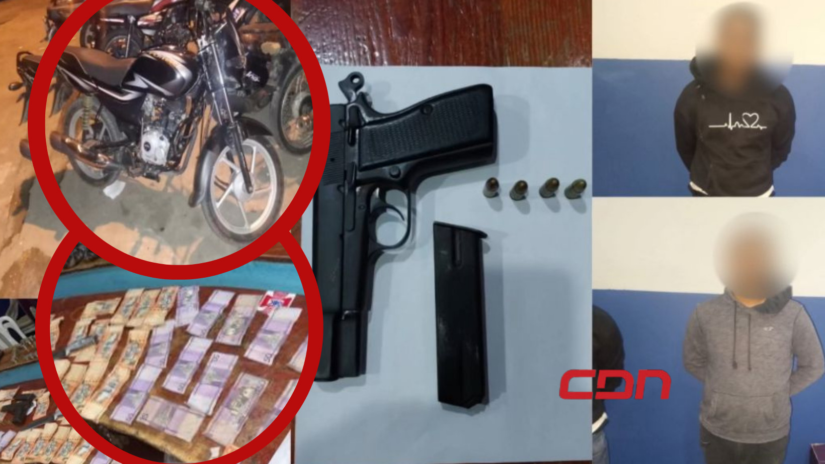 Arrestan dos hombres en flagrante delito