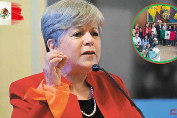 La canciller de México, Alicia Bárcena y el personal diplomático. Foto: CDN Digital