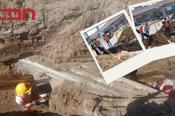 Trabajos realizados en pro de ampliación colector aguas residuales en Santiago. Foto CDN Digital             